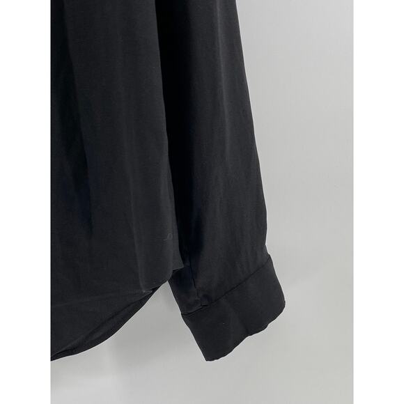 ANN TAYLOR Women's Black Solid Regular-Fit Button-Up Long Sleeve Top SZ M - Picture 7 of 12